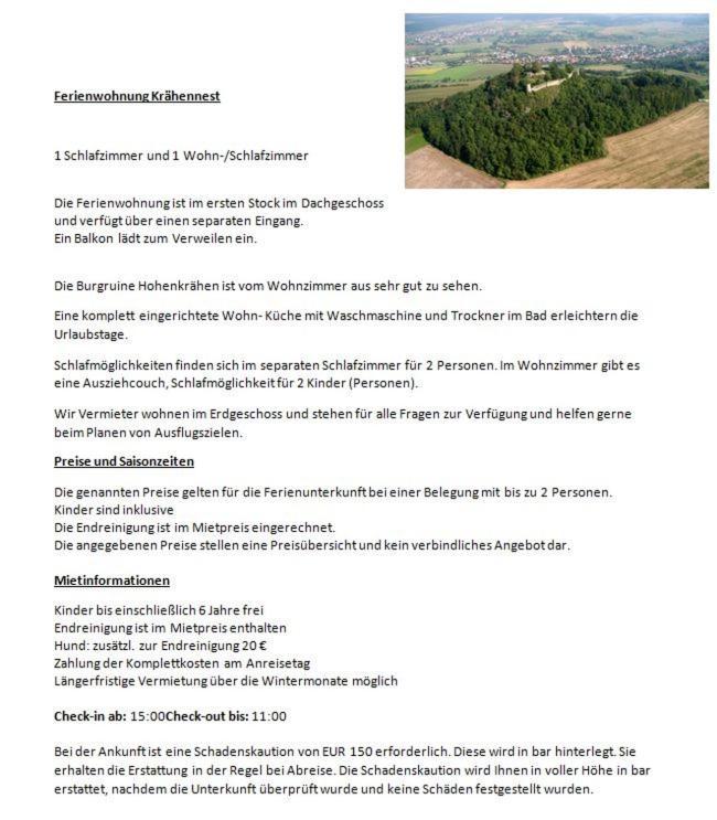 Kraehennest In Den Hegaubergen - Naehe Bodensee *